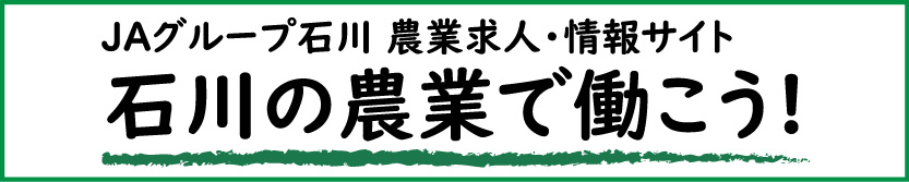 JAグループいしかわ 農業求人・情報サイト 石川の農業で働こう！